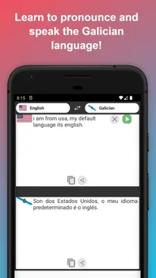 English to Galician Translator android App screenshot 1